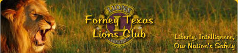 Forney Texas Lions Club Liberty, Intelligence, Our Nation’s Safety